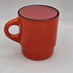Fire King Ware‎ Vintage Red Stackable Coffee Cup Anchor Hocking Made In USA